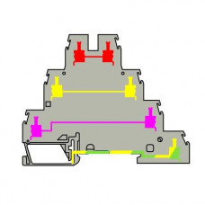 Клемма D4/6.T3.P, винтовая 3-уровня+земля 4 мм² ABB 1SNA299684R0200