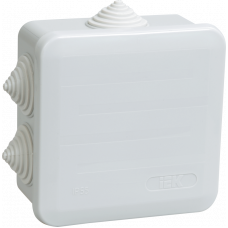 Коробка распаячная для открытой проводки 100х100х50мм IP44 RAL7035 6 гермовводов защелкивающаяся крышка КМ41255 IEK UKOZ11-100-100-050-K41-44