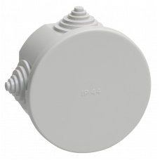 Коробка распаячная для открытой проводки d75х40мм IP44 RAL7035 4 гермоввода КМ41237 IEK UKO11-075-040-000-K41-44