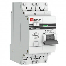 Дифференциальный автомат АД-32 1P+N 40А 30мА C AC эл. защита 270В 4 5кА PROxima EKF  DA32-40-30-pro