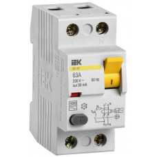 УЗО ВД1-63 2Р 63А 30мА IEK  MDV10-2-063-030