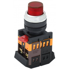Кнопка ABLFP-22 красный d=22мм неон/240В 1з+1р IEK  BBT20-ABLFP-K04