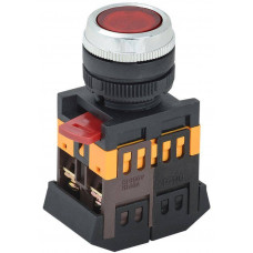 Кнопка ABLFS-22 красный d=22мм неон/240В 1з+1р IEK  BBT30-ABLFS-K04
