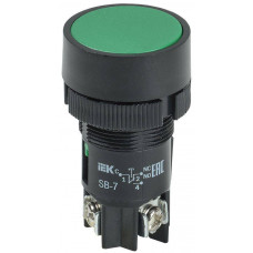 Кнопка SВ-7 Пуск зеленая 1з+1р d=22мм/240В IEK  BBT40-SB7-K06