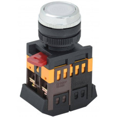 Кнопка ABLFS-22 белый d=22мм неон/240В 1з+1р IEK  BBT30-ABLFS-K01