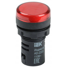 Лампа AD22DS LED матрица d22мм красный 24В AC/DC IEK  BLS10-ADDS-024-K04
