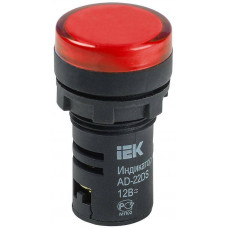 Лампа AD22DS LED матрица d22мм красный 12В AC/DC IEK  BLS10-ADDS-012-K04