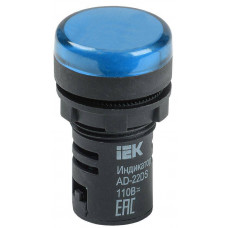 Лампа AD22DS LED матрица d22мм синий 24В AC/DC IEK  BLS10-ADDS-024-K07