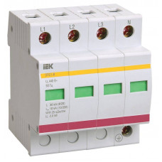 Ограничитель импульсных перенапряжений ОПС1-D 4Р 5kA Un=230B 10kA IEK  MOP20-4-D