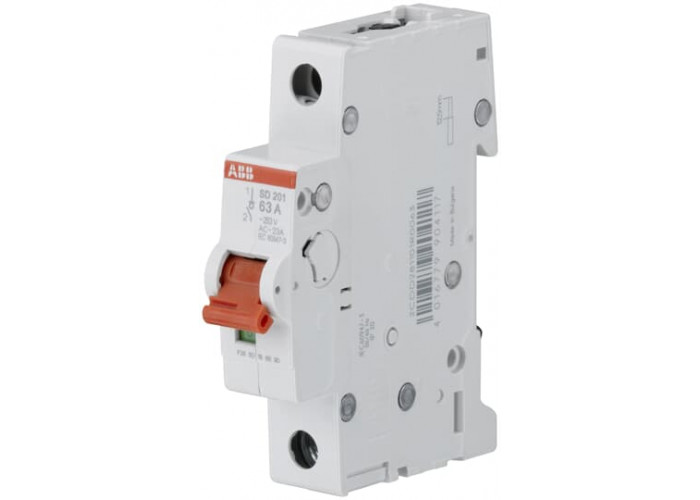 Выключатель нагрузки SD201 63А 1P рычаг красный ABB  2CDD281101R0063