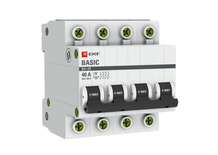 ВН-29 4P 40А Выключатель нагрузки Basic EKF  SL29-4-40-bas