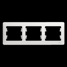 Рамка 3 поста Glossa горизонтальная белый Schneider Electric GSL000103
