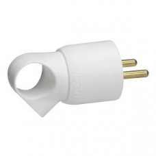Вилка 2К+З 16А Элиум с кольцом пластик винтовой зажим белый Legrand 050190