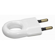 Вилка 2К 6А Элиум с кольцом пластик белый Legrand 050162