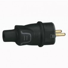Вилка 2К+З резина винтовой зажим черный Legrand 050196