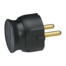Вилка 2К 16А Элиум ультраплоская пластик черный Legrand 050184