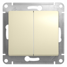 Переключатель двухклавишный схема 6 10АХ механизм бежевый Glossa Schneider Electric GSL000265