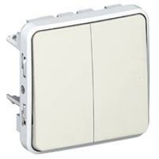 Двухклавишный переключатель на два направления Plexo белый 10 AX Legrand 069625