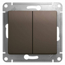 Переключатель двухклавишный схема 6 10AX механизм шоколад Glossa Schneider Electric GSL000865