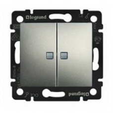 Переключатель на два направления с подсветкой Valena 10А 250В алюминий Legrand 770128