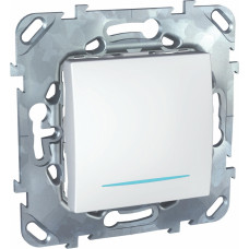 Переключатель одноклавишный перекрестный с подсветкой схема 7а белый Unica Schneider Electric MGU5.205.18NZD