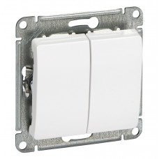 Выключатель двухклавишный схема 5 10АХ механизм белый Glossa Schneider Electric GSL000151
