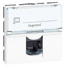 Розетка RJ 45 Mosaic категория 6a STP 2 модуля белая Legrand  076576