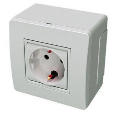 Коробка в сборе с силовой розеткой, коричневая DKC  10482B