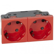 Розетка 2х2К+З под углом 45° Mosaic с механической блокировкой Legrand  077281