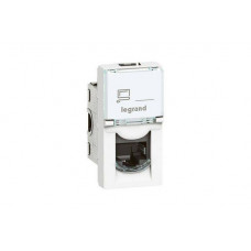 Розетка RJ 45 Mosaic категория 5е UTP 1 модуль белая Legrand  076551