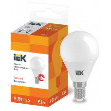 Лампа светодиодная G45 шар 9Вт 230В 3000К E14 IEK  LLE-G45-9-230-30-E14