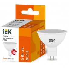 Лампа светодиодная MR16 софит 5Вт 230В 3000К GU5.3 IEK  LLE-MR16-5-230-30-GU5