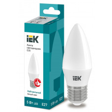 Лампа светодиодная C35 свеча 5Вт 230В 4000К E27 IEK  LLE-C35-5-230-40-E27