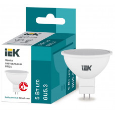 Лампа светодиодная MR16 софит 5Вт 230В 4000К GU5.3 IEK  LLE-MR16-5-230-40-GU5