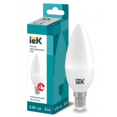 Лампа светодиодная C35 свеча 5Вт 230В 4000К E14 IEK  LLE-C35-5-230-40-E14