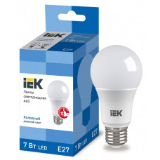 Лампа светодиодная A60 шар 7Вт 230В 6500К E27 IEK  LLE-A60-7-230-65-E27