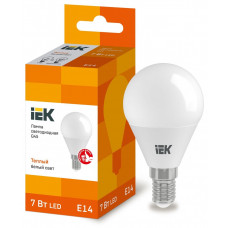 Лампа светодиодная G45 шар 7Вт 230В 3000К E14 IEK  LLE-G45-7-230-30-E14