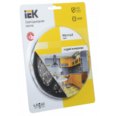 Лента LED 5м LSR-3528y60-4.8-IP20-12v eco светодиодная блистер IEK LSR1-4-060-20-1-05