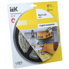 Лента LED 5м LSR-3528y60-4.8-IP65-12v eco светодиодная блистер IEK LSR1-4-060-65-1-05