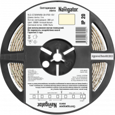 LED лента Navigator 71 699 NLS-5730ww60-30-IP20-12v r5 светодиодная Navigator 71699